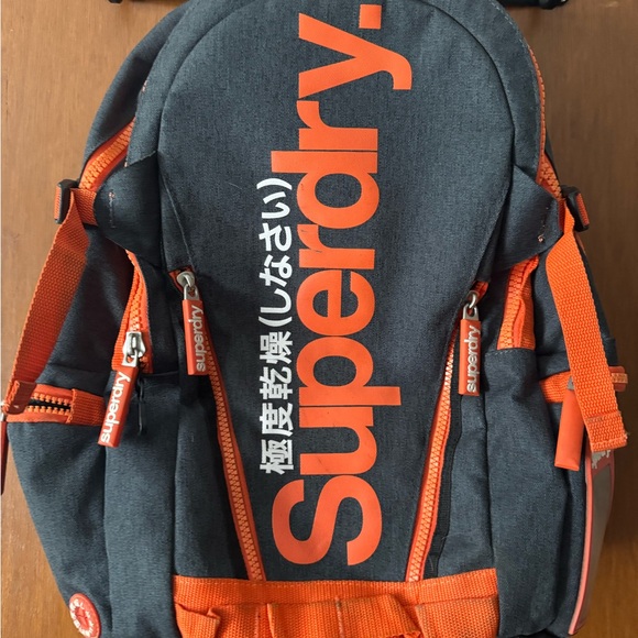 Superdry Men's Gray and Orange Backpack